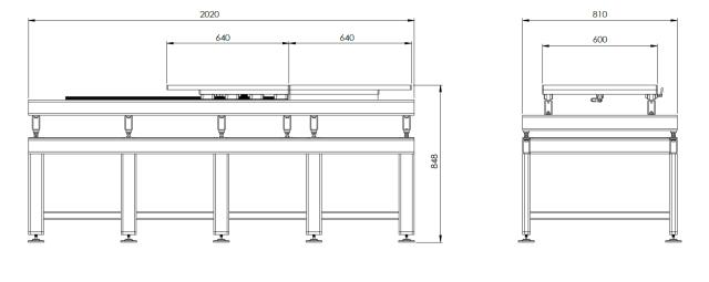 Stół do obsługi form z kutymi wspornikami 6 ton
